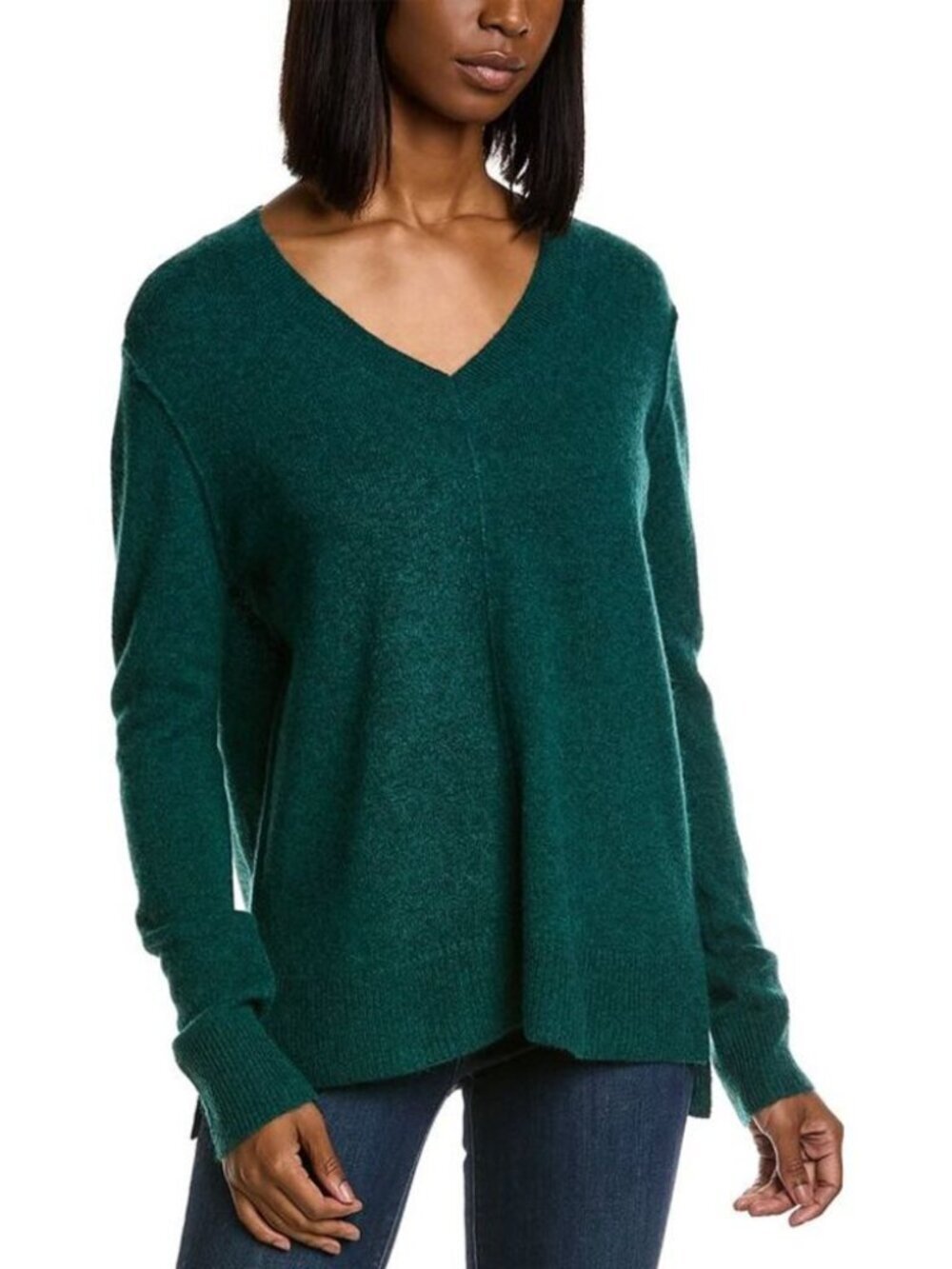 Philosophy Green V-Neck Cashmere Sweater